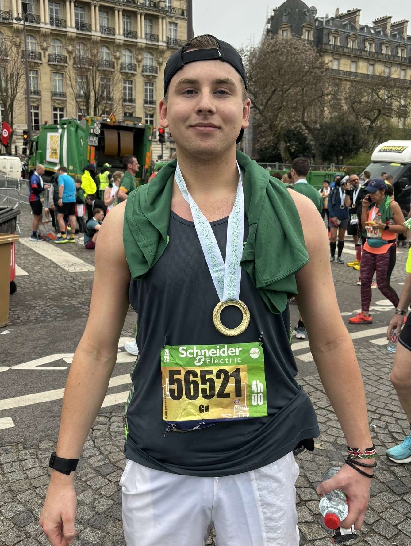 Marathon runner with medal