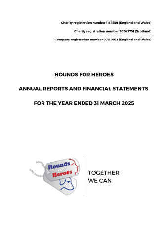 Hounds for Heroes - Final Accounts 2024 - 25