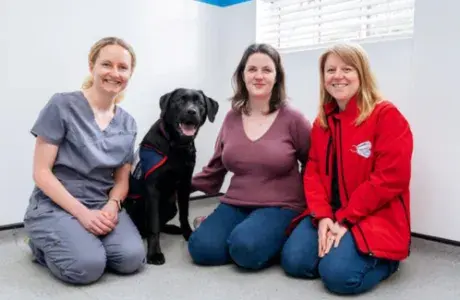 Warrior & trainer with a vet