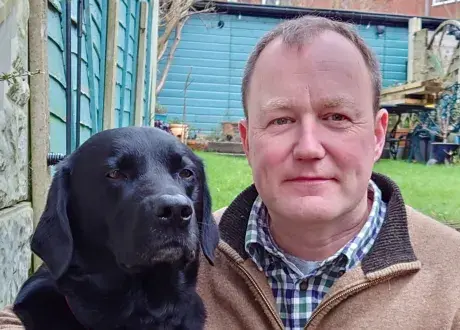 Damian and Gibson, Hounds for Heroes Assistance dog Partnership