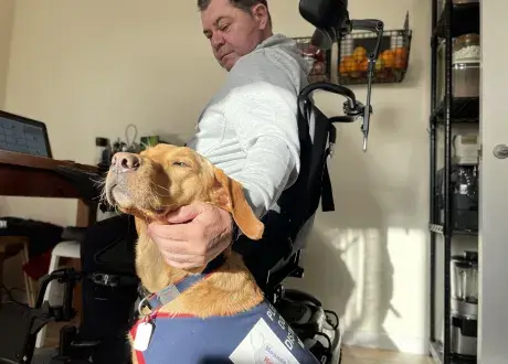 Nobby and Captain Hounds for Heroes assistance dog Partnership