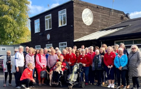 Members of the Aldershot Ladies Army Golf club with Allen Parton and ET