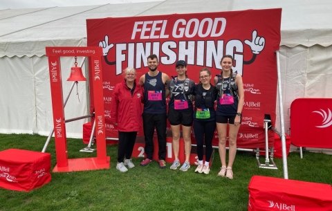 Great South run participants with Debbie 