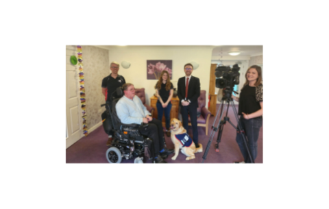 Group shot of a partnership, Hounds staff & the filming crew from Meridian