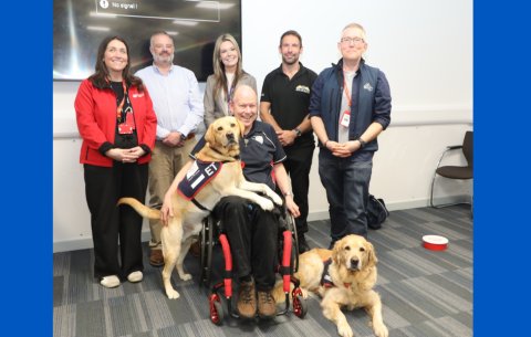 AirTanker supoprters with Hounds for Heroes Assistance Dogs and Founder, Allen